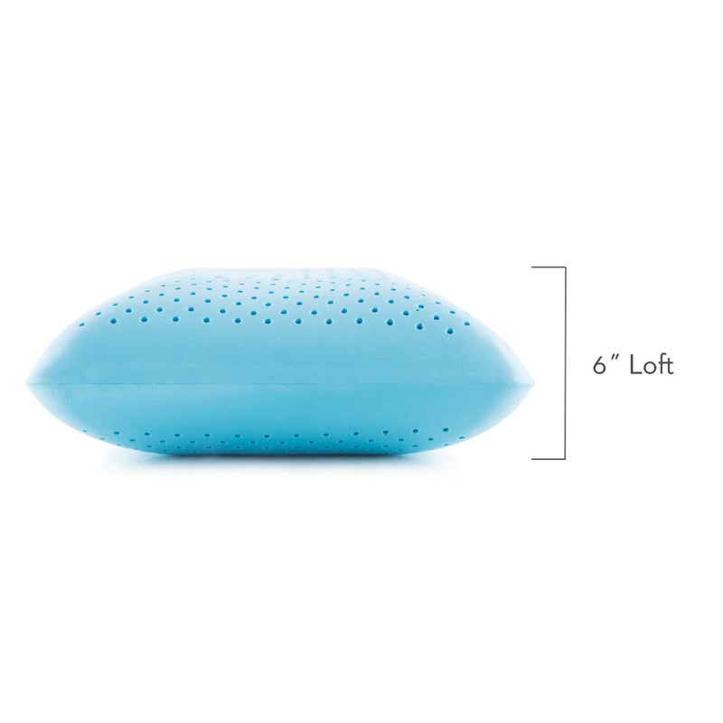 MALOUF Z Shoulder Zoned Dough Memory Foam Pillow - Gel Infused - Premium Tencel Cover - 5 Year U.S. Warranty - Mid Loft - King, Blue - Image 4